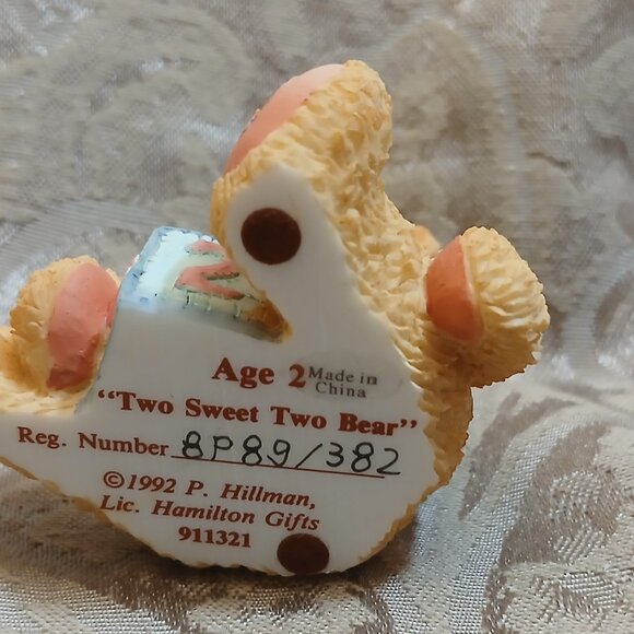 Cherished Teddies Two Sweet Two Bear, 1992 Birthday Bear - Picture 3 of 4